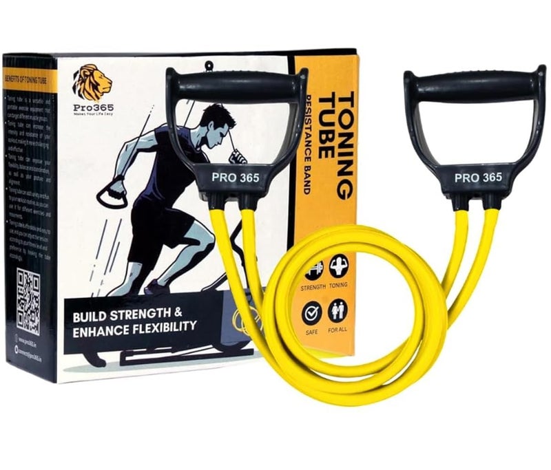 PRO365 Resistance Band 30 Kg | Compound Solid Handles | Double Toning Tube | 6 Months Warranty | Toning Bands | Exercise Bands | Home Gym Bands | Physiotherapy Equipment - Image 1