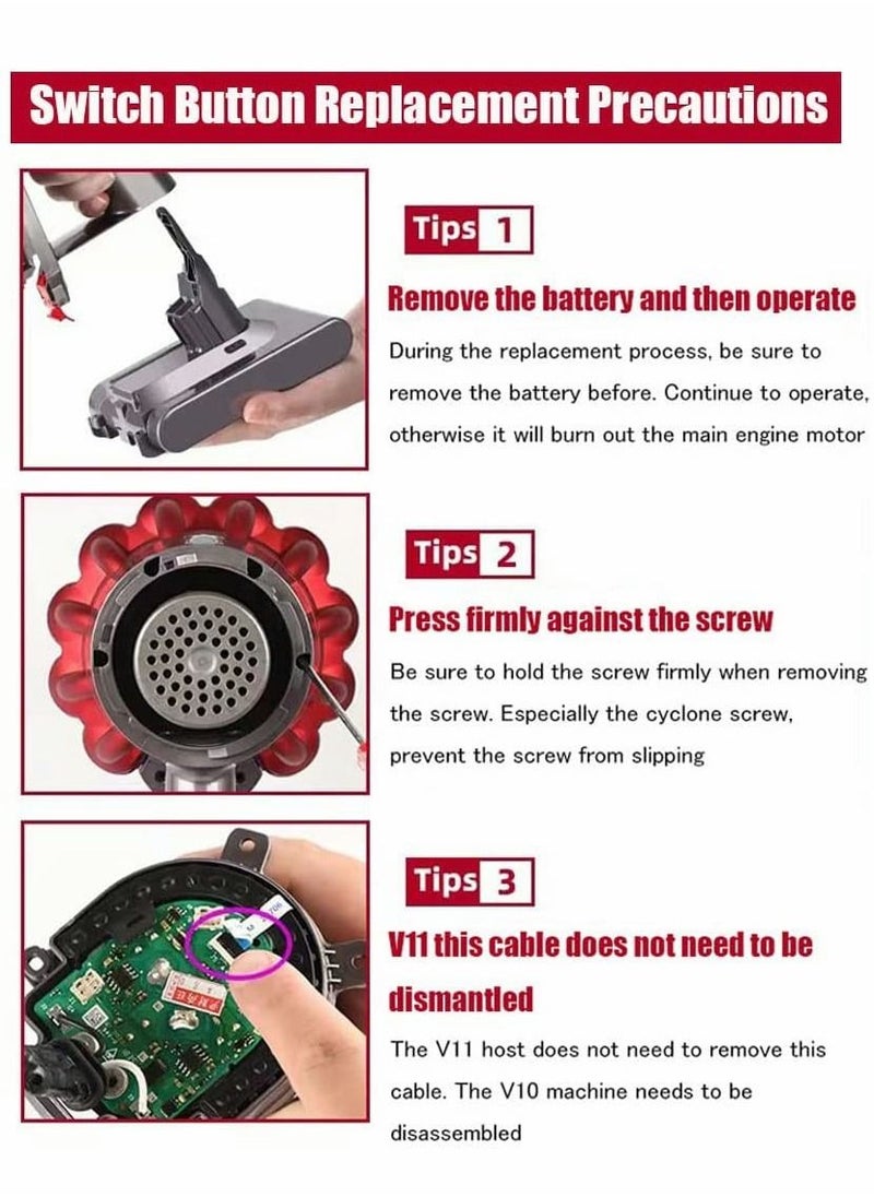 Excefore - Mop Head Attachment, Strong Trigger Power Switch Button Accessories for Dyson V11/V10 Cleaner Tools Supply - Image 1