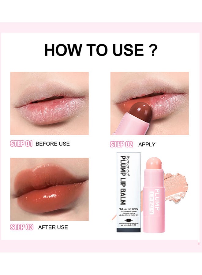 Plump Lip Lip Blender, مرطب الشفاه الملون، أحمر شفاه مرطب للنساء، بلسم ملون للشفاه، تفتيح الشفاه للشفاه الداكنة، مرطب ملون للشفاه، يقلل من تجاعيد الشفاه، تركيبة غير لزجة