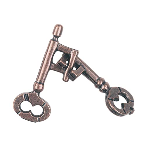 Cooplay 2 Set Metal Brain Teaser Puzzle Assembly Disentanglement Puzzles IQ Logical Games Fidget Stress Prop Gift for Adults Christmas GiftKey - Image 1