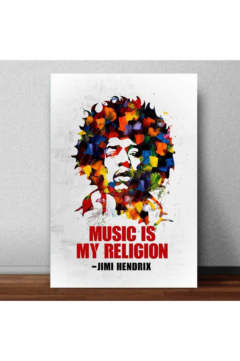 GRAY WALL ALAYRA - Jimi Hendrix Pop Art Poster For Room & Office (13 Inch X 19 Inch, Rolled) - Image 1