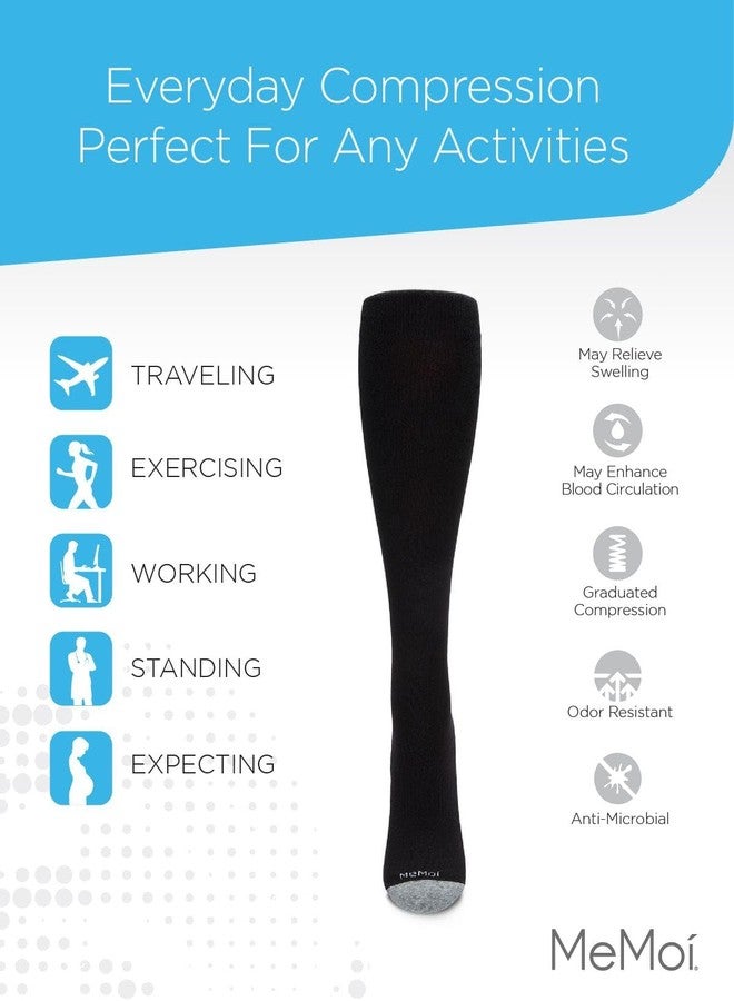MeMoi Wellfit WellFit 15-20mmHg Off Black Cotton Compression Socks - Image 5