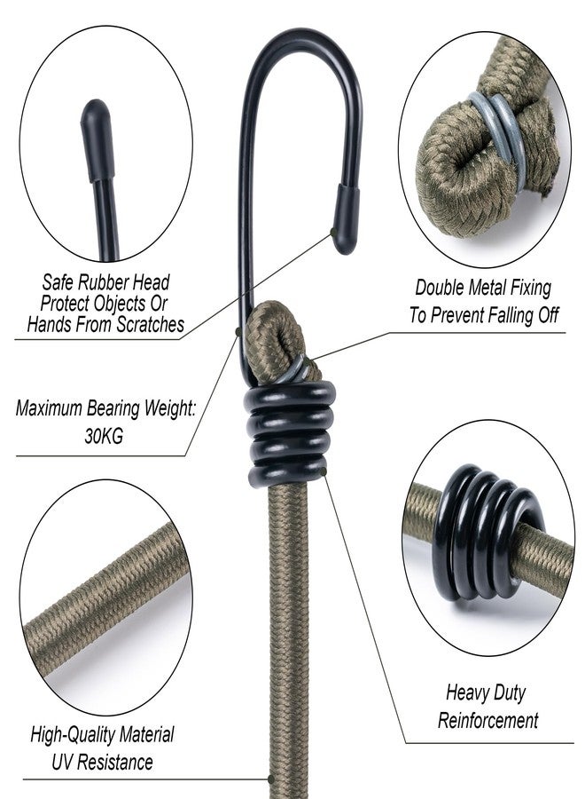 Aegero 18inch Bungee Cords with Hooks,6Pcs Heavy Duty Extra Strong Outdoor Elastic Rope,Multi-Purpose Elastic Bungee Straps for Luggage,Camping,Tarps,Bike Rack,Outdoor Tent,Weatherproof（Black） - Image 3