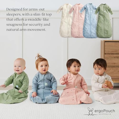 ergoPouch Jersey Sleeping Bag 10 TOG ArmsOut Baby Sleep Sack Ideal Transition from Swaddling Slim Fit Keeps Baby Secure Comfortable Soft Breathable Fabric 312 Months Daisies - Image 3
