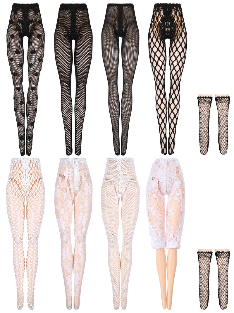 Sotiff 10 Pairs Doll Lace Stockings Handmade Long Sock Christmas Doll Accessories Legging for DIY Clothes ToyMesh Style - Image 3