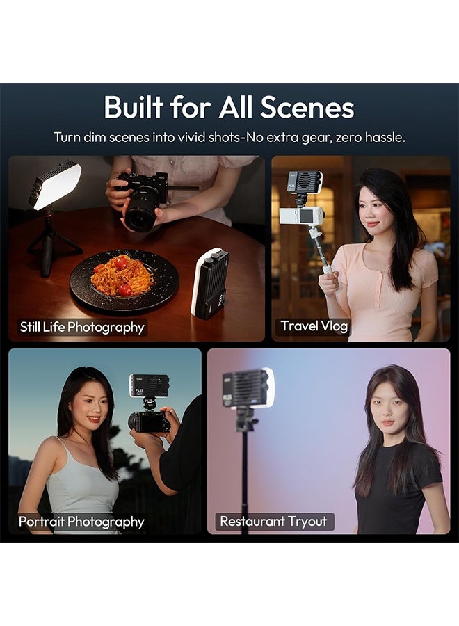 ULANZI PL25 Video Light, 25W LED Camera Light Mini Panel Bi-Color for DSLR Photography, 3200Lux, CRI≥96 2700K-6500K, 2000mAh Rechargeable Portable On-Camera Lighting for Photo, Video, YouTube, Vlog - Image 3