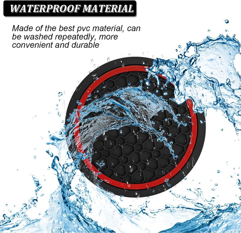 Car Cup Holder Coasters 2.75-Inch Silicone Honeycomb Anti-Slip Dustproof Cup Holder Liners - Universal Fit High Temperature Resistant Vehicle Cup Coasters for Automotive Truck RV Interior Use - Image 5
