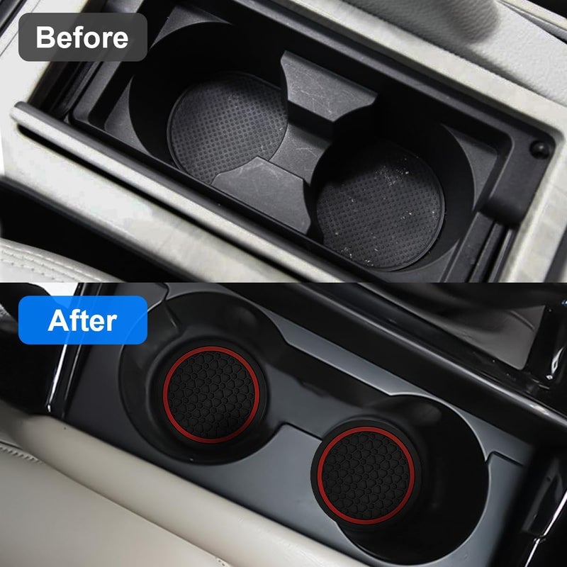 Car Cup Holder Coasters 2.75-Inch Silicone Honeycomb Anti-Slip Dustproof Cup Holder Liners - Universal Fit High Temperature Resistant Vehicle Cup Coasters for Automotive Truck RV Interior Use - Image 3