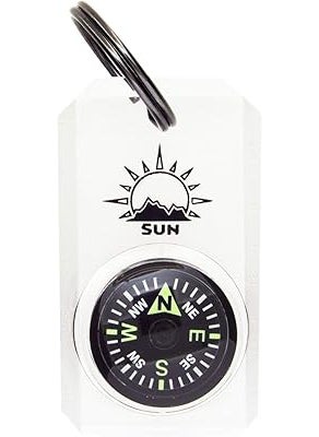 Sun Company MiniComp - Zipperpull Mini Compass with Split Ring | Easy-to-Read Compass for Jacket, Parka, or Pack