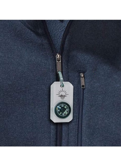 MiniComp - Zipperpull Mini Compass with Split Ring | Easy-to-Read Compass for Jacket, Parka, or Pack