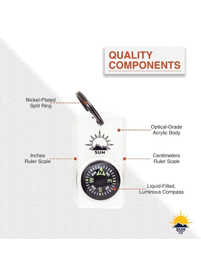 Sun Company - MiniComp - Zipperpull Mini Compass with Split Ring | Easy-to-Read Compass for Jacket, Parka, or Pack - Image 1