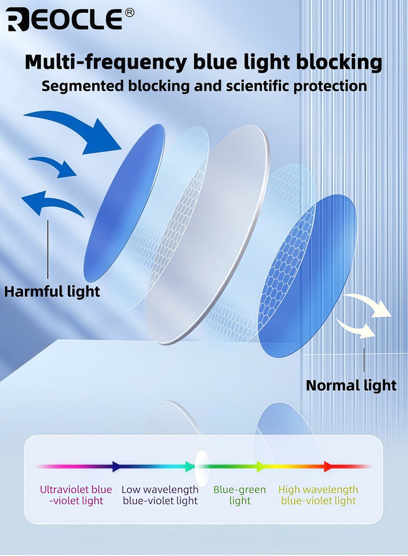 ريوكل نظارات نسائية بإطار عين القطة بتصميم بانك، مع خاصية حجب الضوء الأزرق، وتصميم سايبربانك، وعدسات مسطحة، وهيكل خفيف الوزن، للاستخدام اليومي. - Image 4