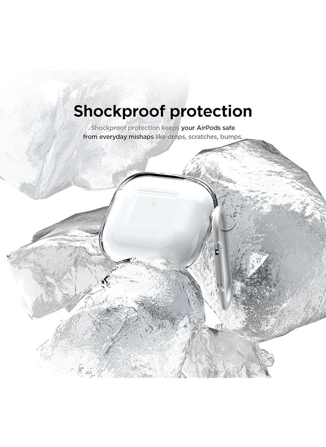 erorex - Clear Case Compatible With Airpods 4 Case Compatible With Airpods 4Th Generation Case Carabiner Included Reduced Yellowing Wireless Charging Shock Resistant Full Protection Transparent - Image 1