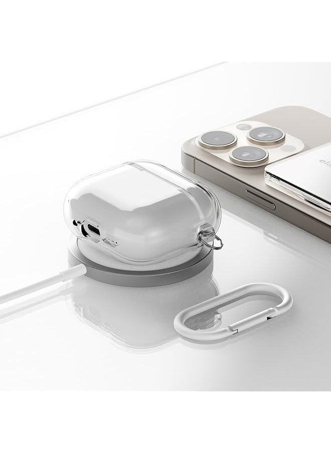 erorex - Clear Case Compatible With Airpods 4 Case Compatible With Airpods 4Th Generation Case Carabiner Included Reduced Yellowing Wireless Charging Shock Resistant Full Protection Transparent - Image 1