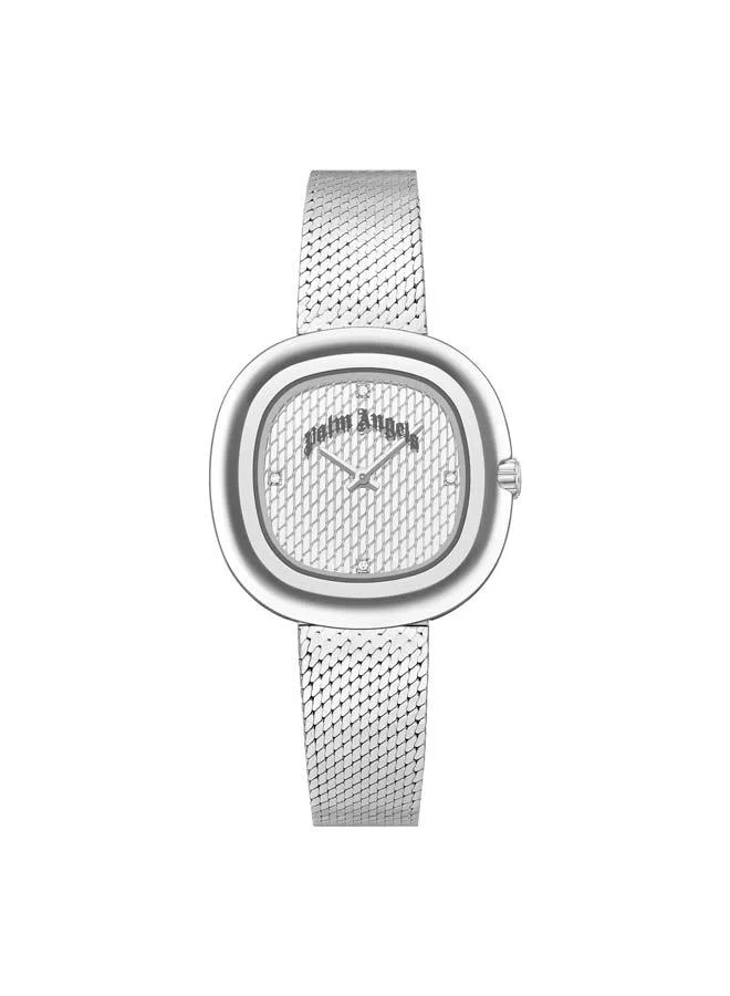 Palm Angels Aeris Silver Dial Silver Stainless Steel Bracelet Analog Watch for Women, 32mm