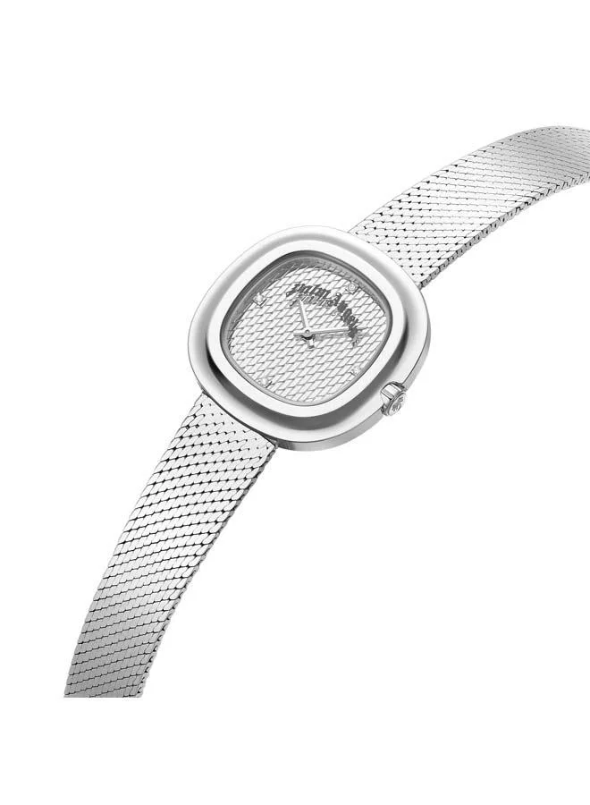 Palm Angels Aeris Silver Dial Silver Stainless Steel Bracelet Analog Watch for Women, 32mm
