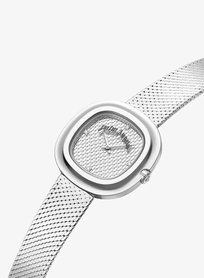 Palm Angels Aeris Silver Dial Silver Stainless Steel Bracelet Analog Watch for Women, 32mm