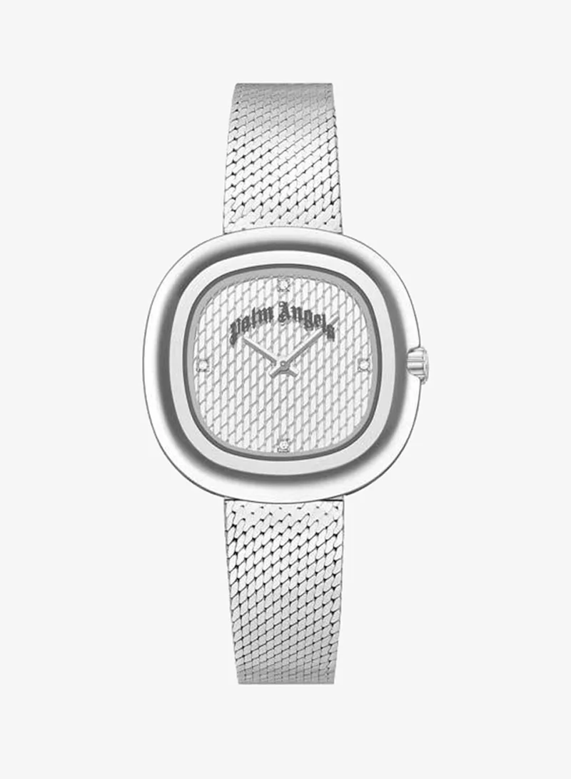 Palm Angels Aeris Silver Dial Silver Stainless Steel Bracelet Analog Watch for Women, 32mm