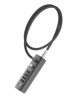 Generic Combination Lock Cable Security Steel Cable Luggage Lock Weatherproof with Resettable Code, Braided Steel Coated Anti-Theft Cable Lock, Luggage Suitcase Gun Case Toolbox Helmet Gray 2.3Feet 5 mm  - Image 1