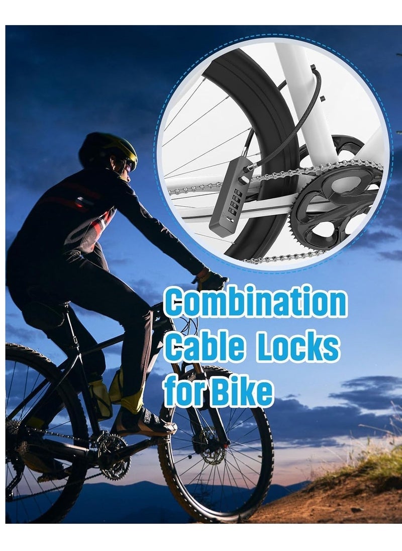 Combination Lock Cable Security Steel Cable Luggage Lock Weatherproof with Resettable Code, Braided Steel Coated Anti-Theft Cable Lock, Luggage Suitcase Gun Case Toolbox Helmet Gray 2.3Feet 5 mm  - Image 4