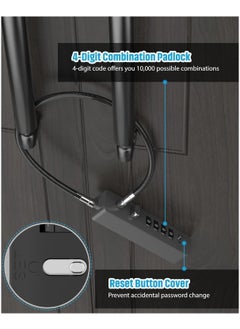 Generic Combination Lock Cable Security Steel Cable Luggage Lock Weatherproof with Resettable Code, Braided Steel Coated Anti-Theft Cable Lock, Luggage Suitcase Gun Case Toolbox Helmet Gray 2.3Feet 5 mm  - Image 2