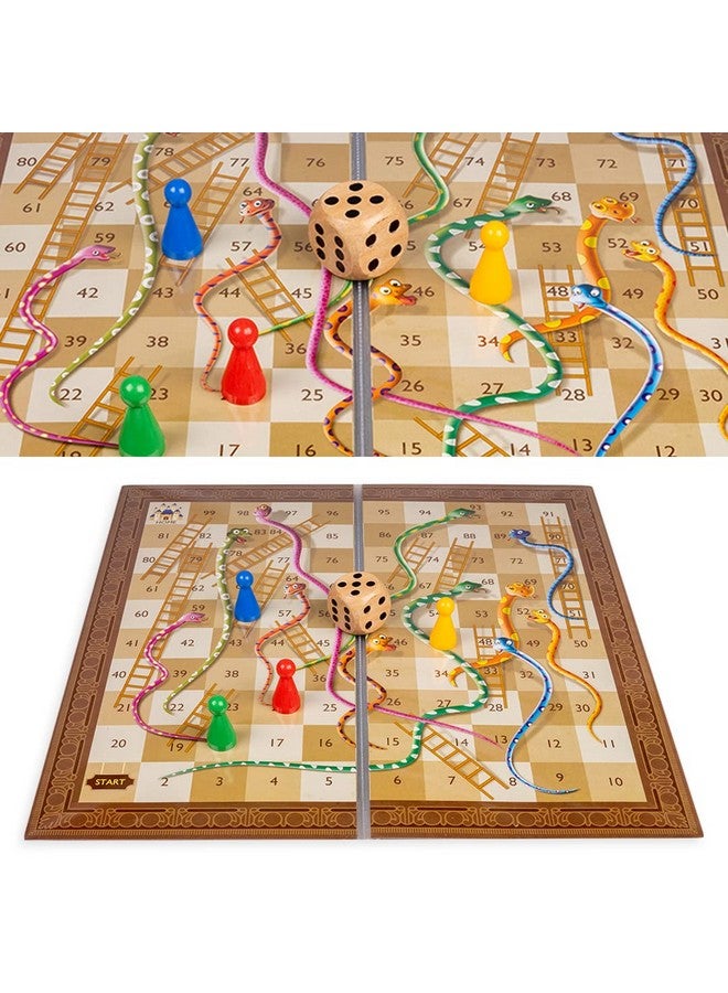 Toysbox Grand Ludo and Snakes & Ladders Board Game with Jumbo Size Wooden Dice to Play with Kids and Adults - Image 4