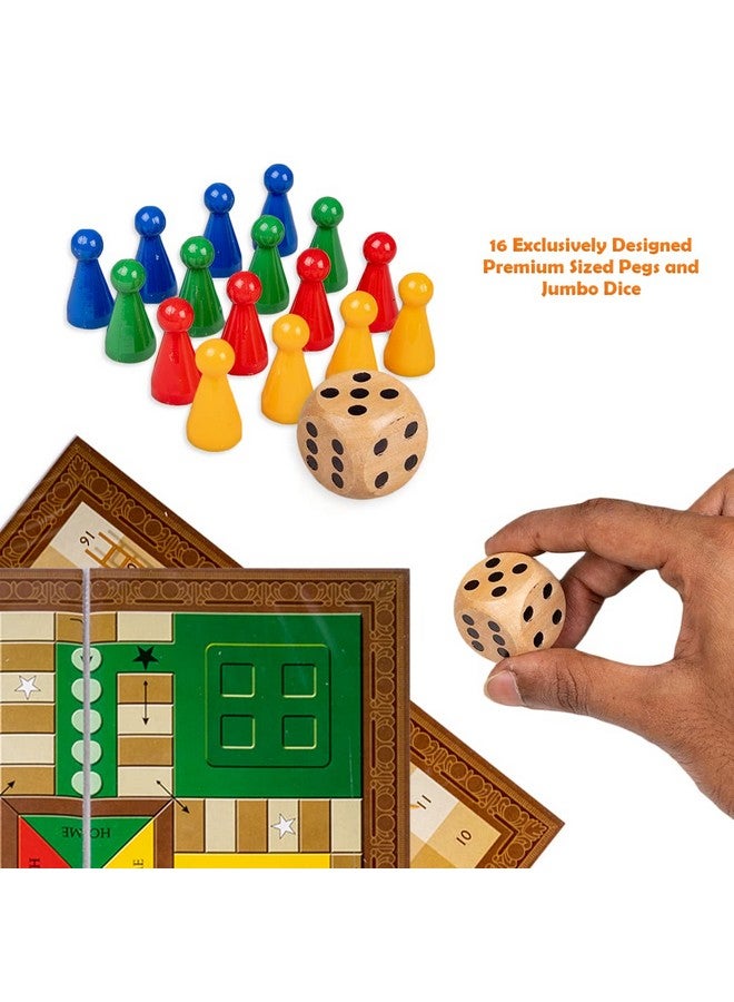 Toysbox Grand Ludo and Snakes & Ladders Board Game with Jumbo Size Wooden Dice to Play with Kids and Adults - Image 5