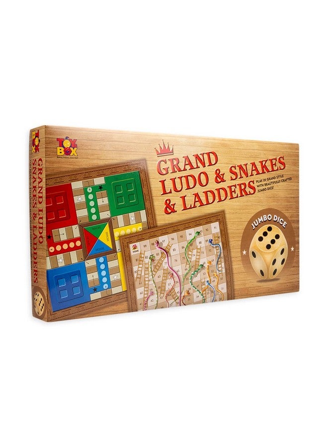 Toysbox Grand Ludo and Snakes & Ladders Board Game with Jumbo Size Wooden Dice to Play with Kids and Adults - Image 1