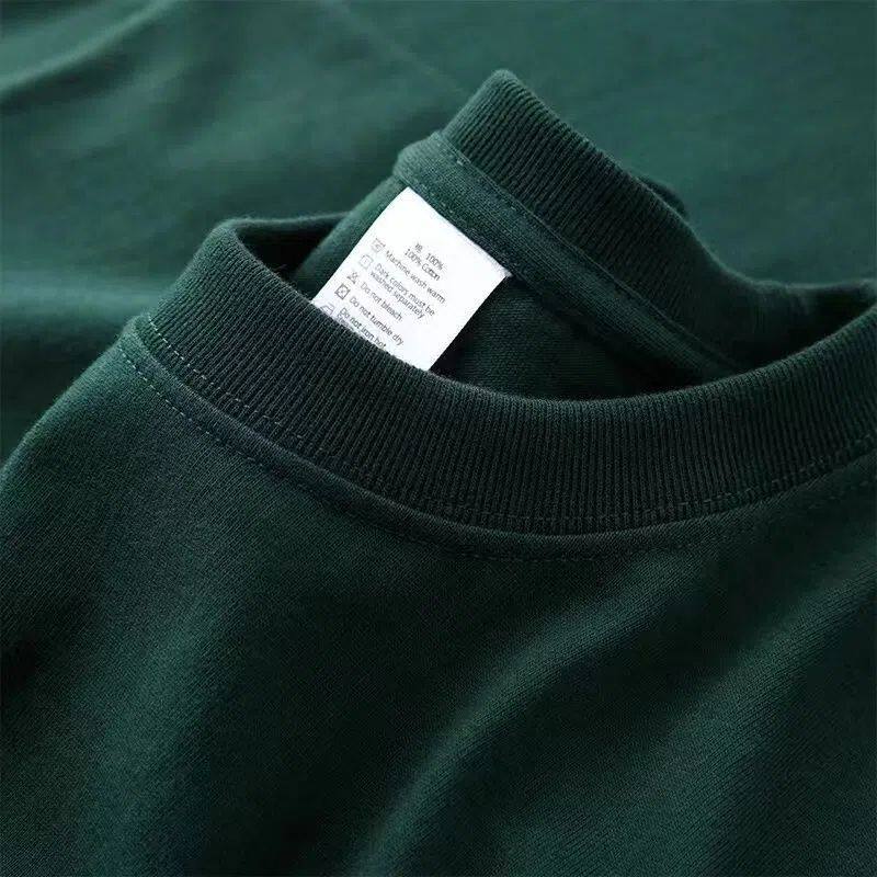 2024 new grape purple 250g heavy combed cotton short-sleeved t-shirt unisex loose casual undershirt tee - Image 1