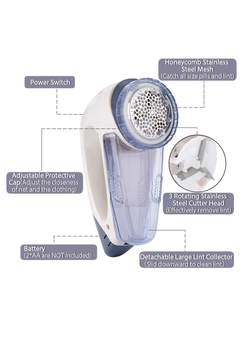 Portable Battery Powered Fabric Shaver Lint Remover Effectively Removes From Fabrics Clothes