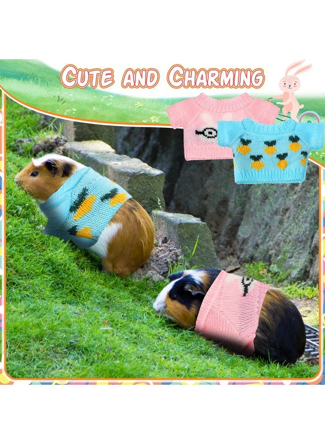 Leitee 4 Pcs Easter Ferret Clothes Hamster Sweater Guinea Pig Clothes Bunny Costume Knitted Sweatshirt for Warm Winter Easter Vest Clothing Ferret Accessories Kit Small Animal Outfit - Image 4