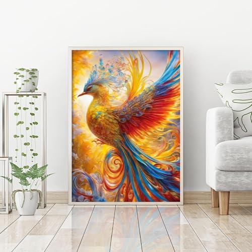 Jasol Diamond Painting Kit, 40x30 Cms, Full Drill, 5D Crystals, Home Wall Decor Gift Set (Phoenix Bird M45610) - Image 3