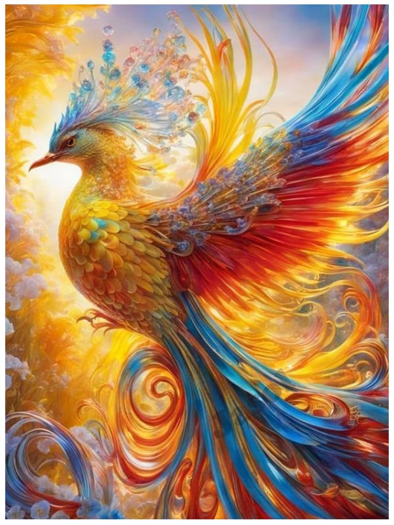 Jasol Diamond Painting Kit, 40x30 Cms, Full Drill, 5D Crystals, Home Wall Decor Gift Set (Phoenix Bird M45610) - Image 1