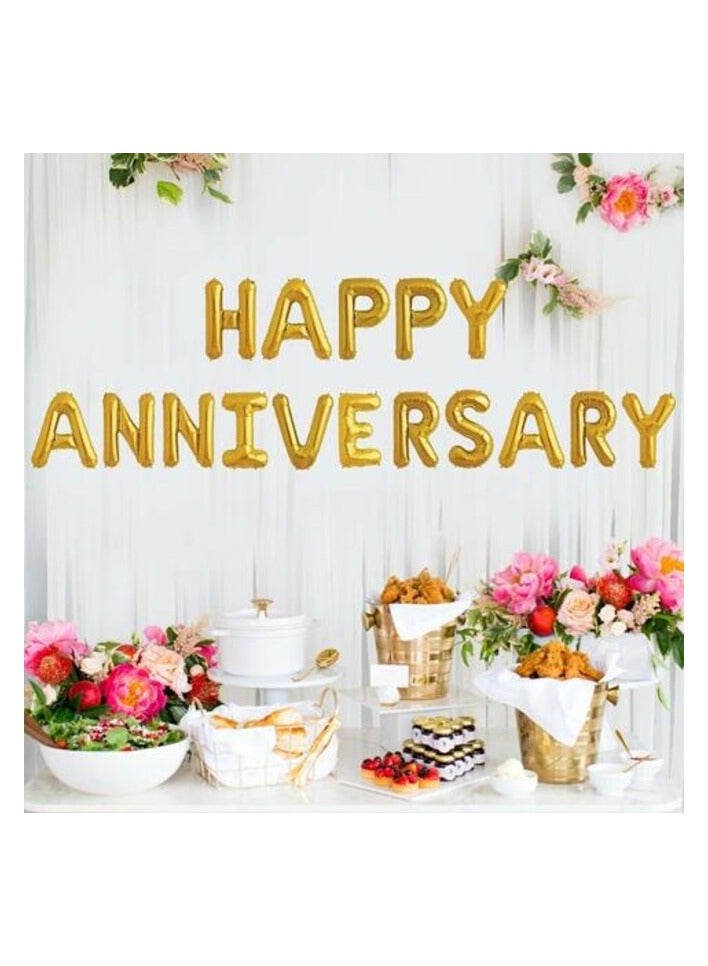 Party Time - Party Time 46-Pieces Happy Anniversary Decoration with 30pcs Latex Blloons and Happy Anniversary Foil Banner For Wedding Anniversary Party Decoration Set - Party Supplies - Image 1