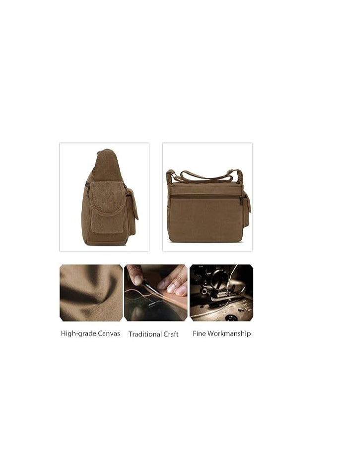 FANDARE Canvas Crossbody Bag Messenger Bag Satchel Shoulder Bag Working Bag Bookbag Briefcase for Men and Women - Image 4