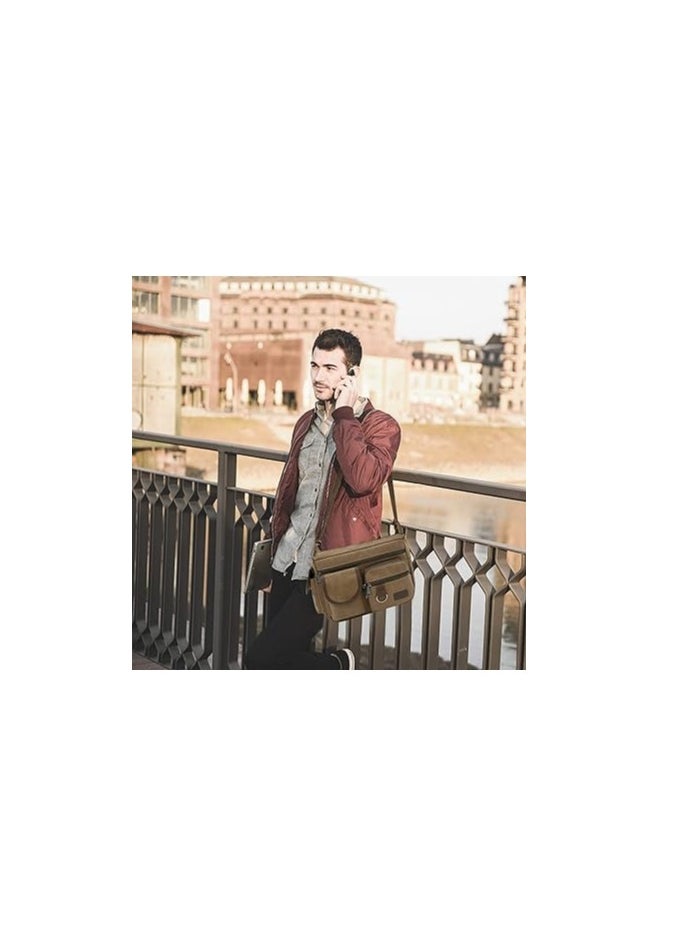 FANDARE Canvas Crossbody Bag Messenger Bag Satchel Shoulder Bag Working Bag Bookbag Briefcase for Men and Women - Image 2