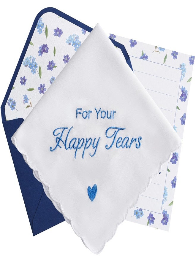 AKITSUMA Happy Tears Handkerchief Wedding Gifts Something Blue Gift for Bride to Be Mother of the Bride and Groom Gift, AKI-103E (1, Blue Envelope) - Image 1