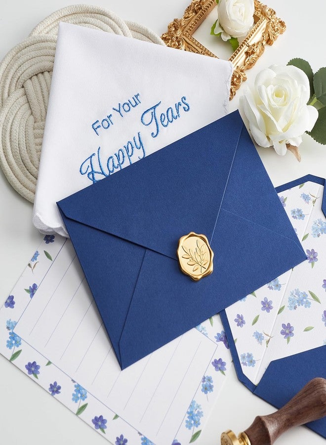 AKITSUMA Happy Tears Handkerchief Wedding Gifts Something Blue Gift for Bride to Be Mother of the Bride and Groom Gift, AKI-103E (1, Blue Envelope) - Image 3