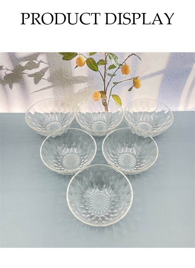 DUNISO Six-Piece Set, Glass Bowl Set, Fruit Bowl, Salad Bowl, Snack Bowl, Heat-Resistant, Highly Resistant To Breakage, Transparent, Can Be Used For Salads, Soups, Desserts, Fruits, Pasta, Curry, Popcorn, Cereal Bowls, Party Catering Mixing Bowls, Dips, Desserts, Tea Bags, Dips, Sauces, Snack Plates  - Image 4
