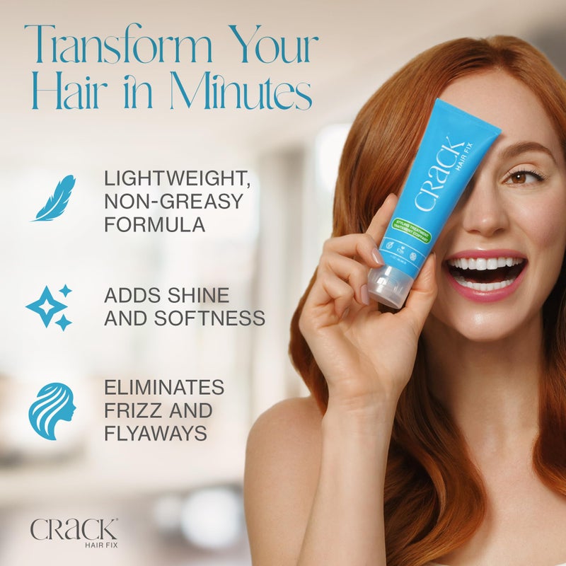 Crack HAIR FIX Styling Treatment - Multi-Tasking, Anti-Frizz, Leave-In Styling Cream with Protection from Humidity, Chlorine, Heat Treatments & Sun, 3 oz (Pack of 3) - Image 3