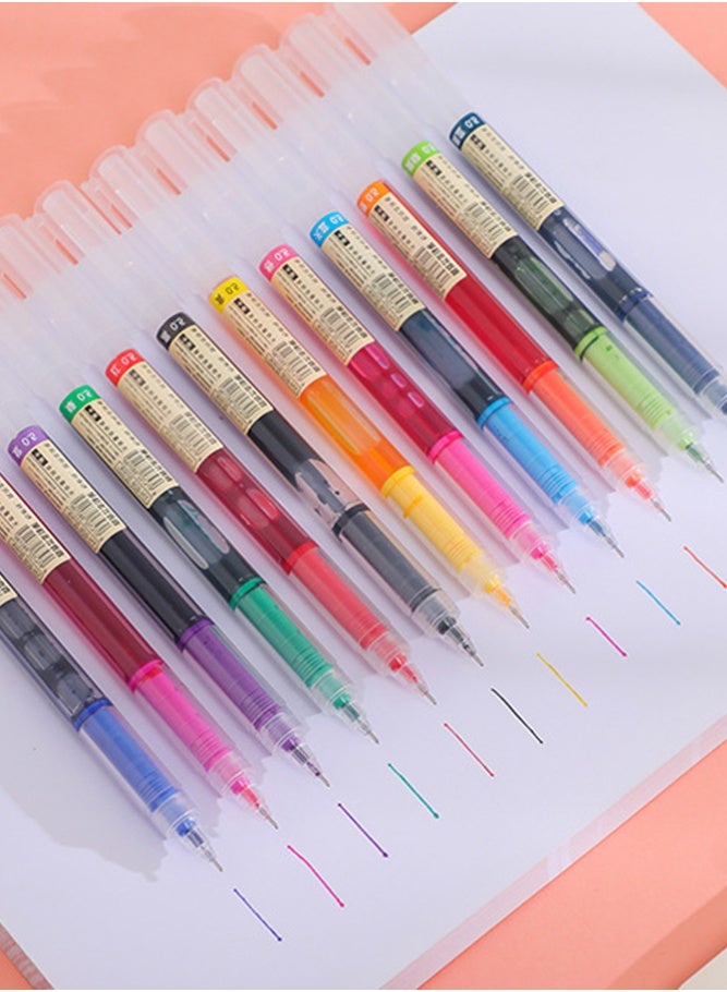 Al Kanzi Integrated Straight Liquid Ball Pens, 0.5mm Fine Point Smooth Writing Roller Pens, Multicolor Ink Pens for Drawing Note Taking School Office Stationery Supplies - Image 1