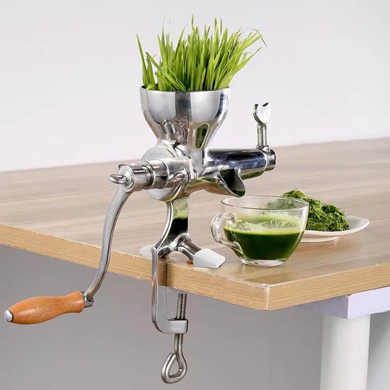 HAWOK HAWOK Manual Wheatgrass Juicer Stainless Steel Hand Crank Wheatgrass Juicer Hand Fruit Vegetables Squeezer 