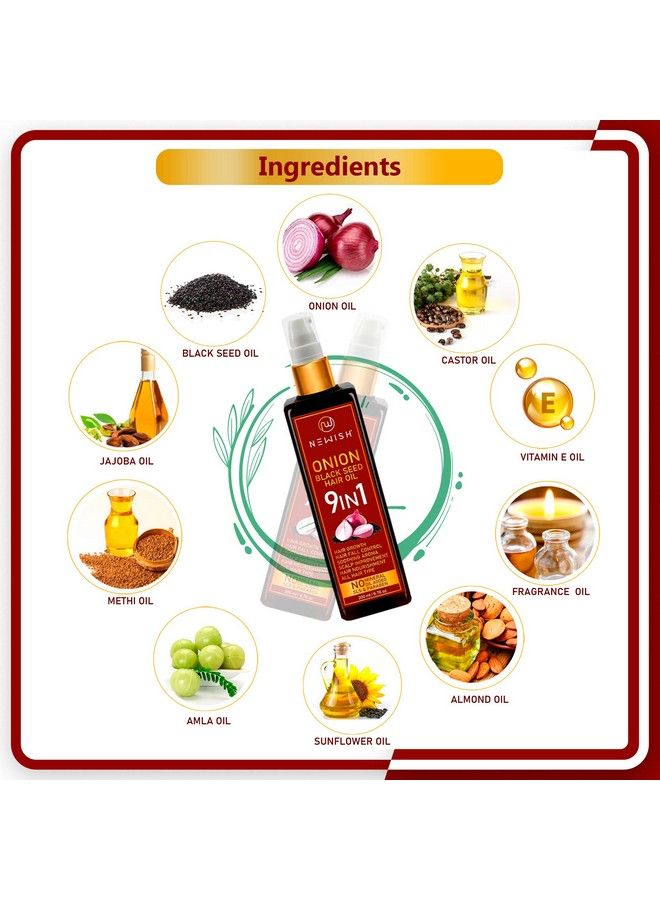 Newish Red Onion Black Seed Oil & Organic Cold Pressed Castor Oil For Hair Growth And Skin Care Women & Men - Image 4