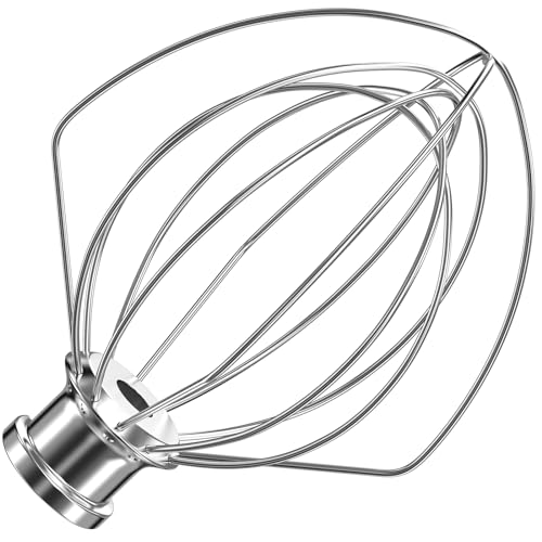 XINCAN K45WW Stainless Steel 6-Wire Whip Attachment for KitchenAid Tilt-Head Stand Mixer 4.5-5 Quart Bowl, Stainless Steel Whisk Replacement for Kitchen Aid Mixer, Dishwasher Safe, Egg Heavy Cream Beater - Image 1