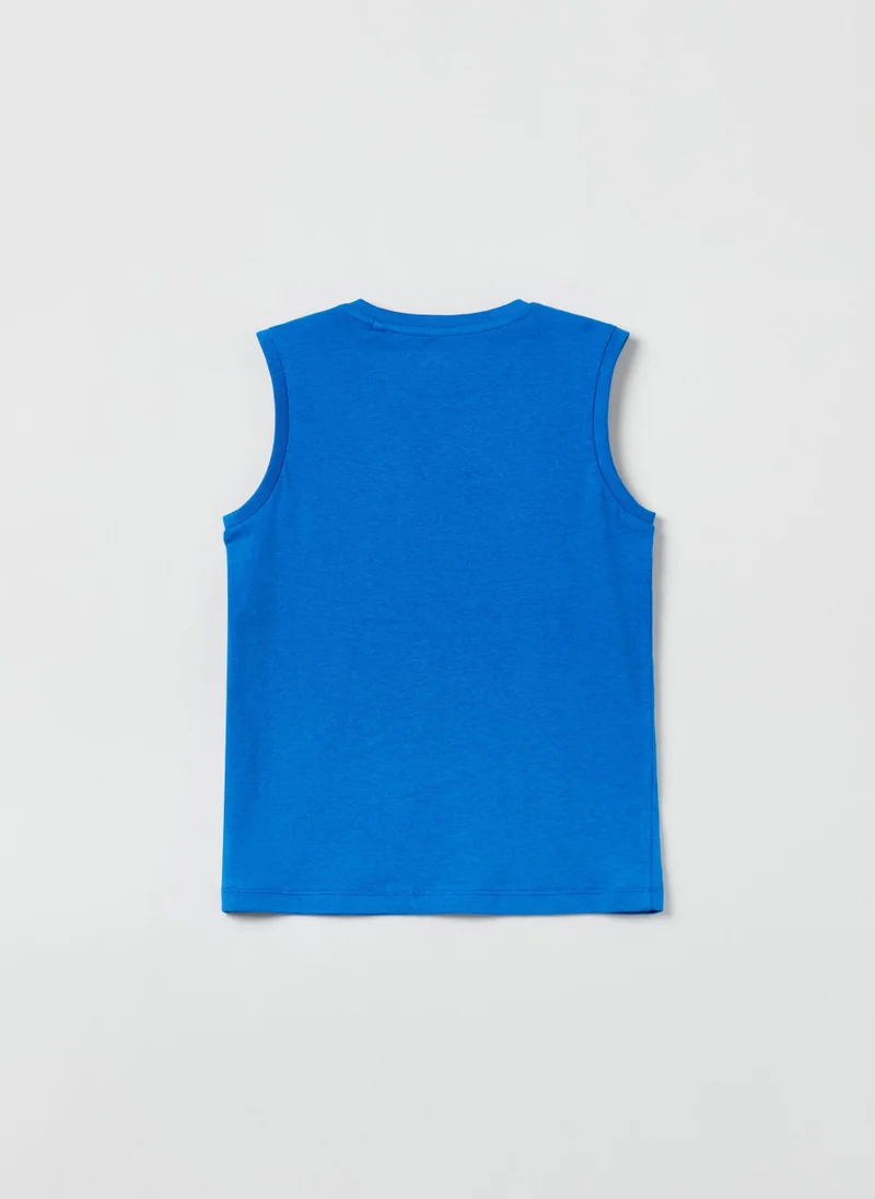 Ovs Racerback Vest With Round Neck And Print