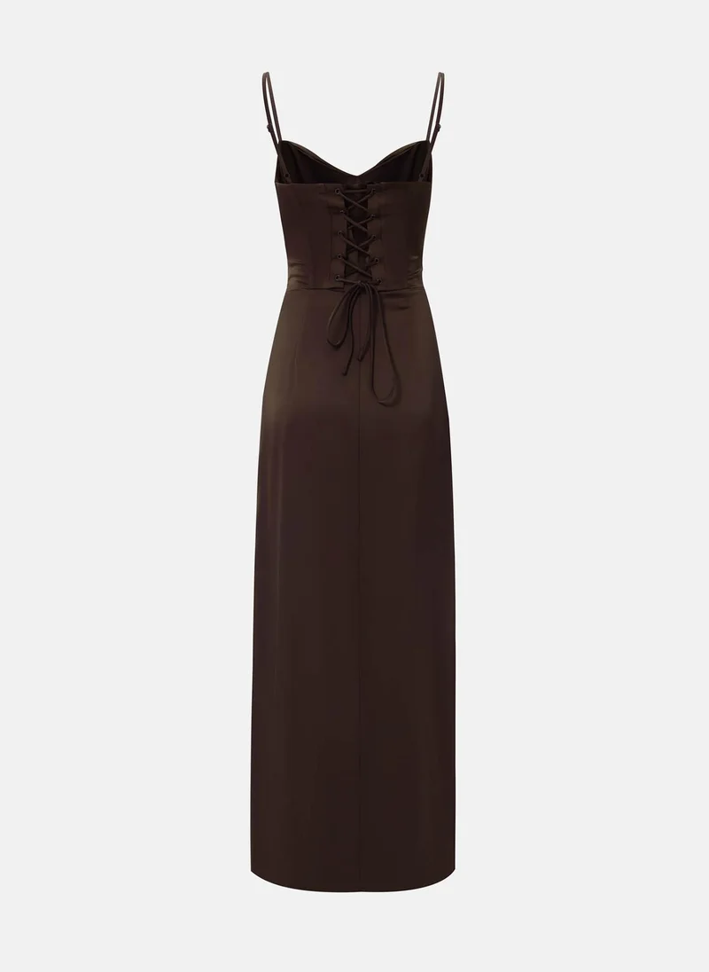 Lichi Midi combination dress with waist corset insert