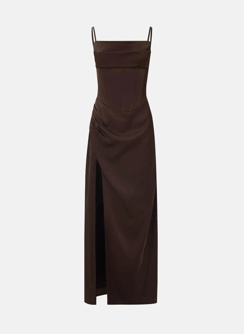 Lichi Midi combination dress with waist corset insert