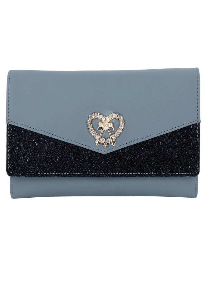 Women's Hand Clutch Wallet For Girl's 4 Card Slots & Phone Pocket (8Lovees) (Grey) - Image 1