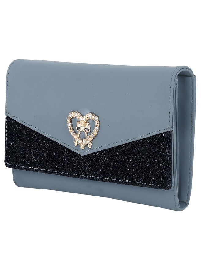 Women's Hand Clutch Wallet For Girl's 4 Card Slots & Phone Pocket (8Lovees) (Grey) - Image 2