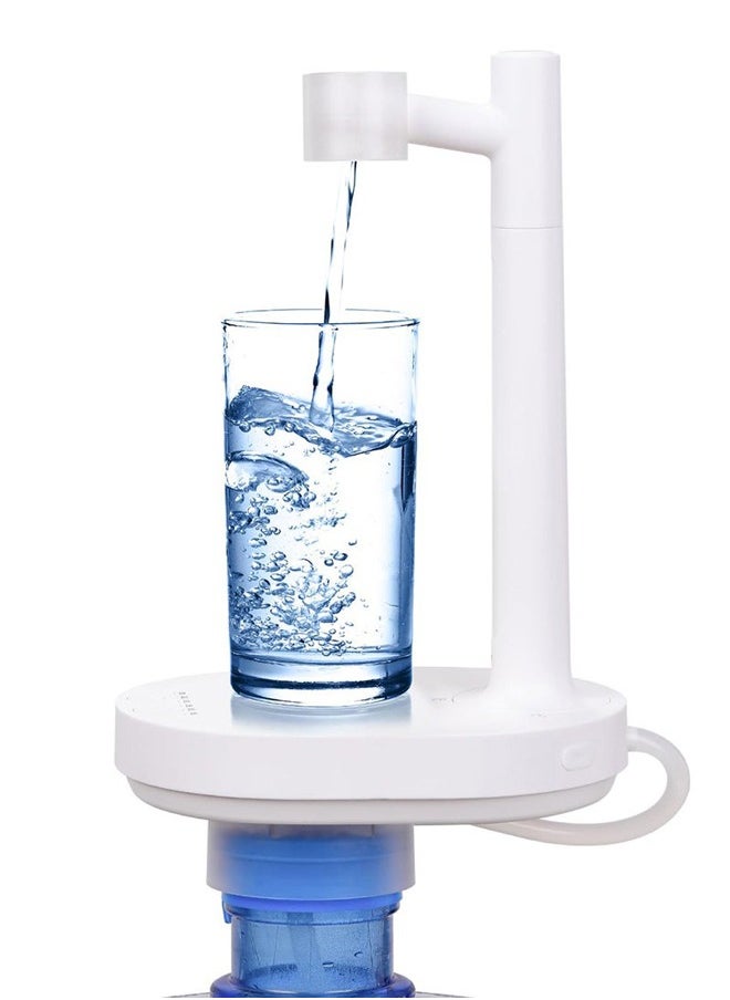 Portable USB Charging Pumping Automatic Water Dispenser Intelligent Desktop Water Bottle Dispenser-white